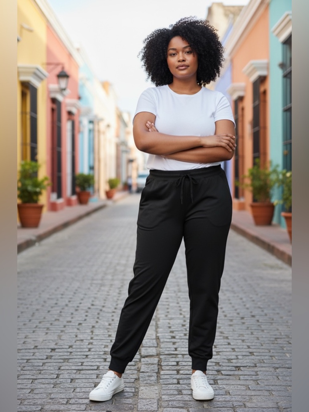 32 Degrees Black Drawstring Track Joggers